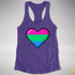 Polysexual Pride 8-Bit Pixel Heart Racerback Tank - Purple